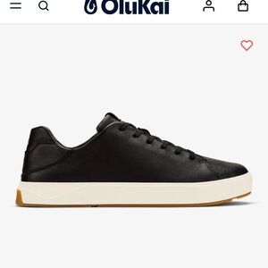Olukai sleek black leather shoes…Like NEW (only worn once)